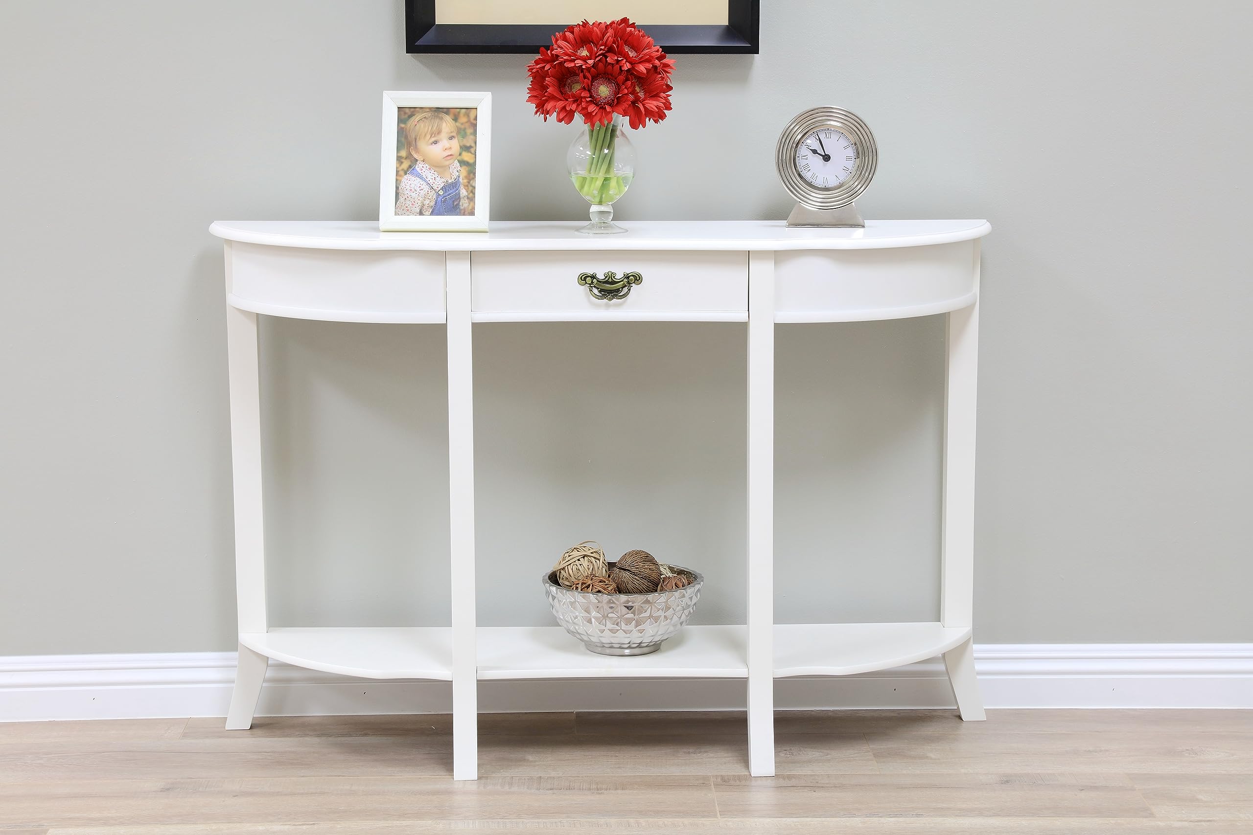Frenchi Home Furnishing Modern Console Table for Living Room Entryway Hallway - Slim Sofa Table with Storage Shelf, Perfect for Small Spaces & Home Decor
