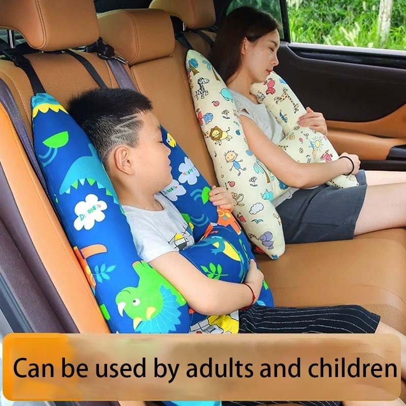 Kids Travel Pillow - H-Shaped Car Neck Support Pillow for Head & Arm Comfort | Wedge Design for Long Distance Travel | Airplane, Road Trips & Nap Time (F)