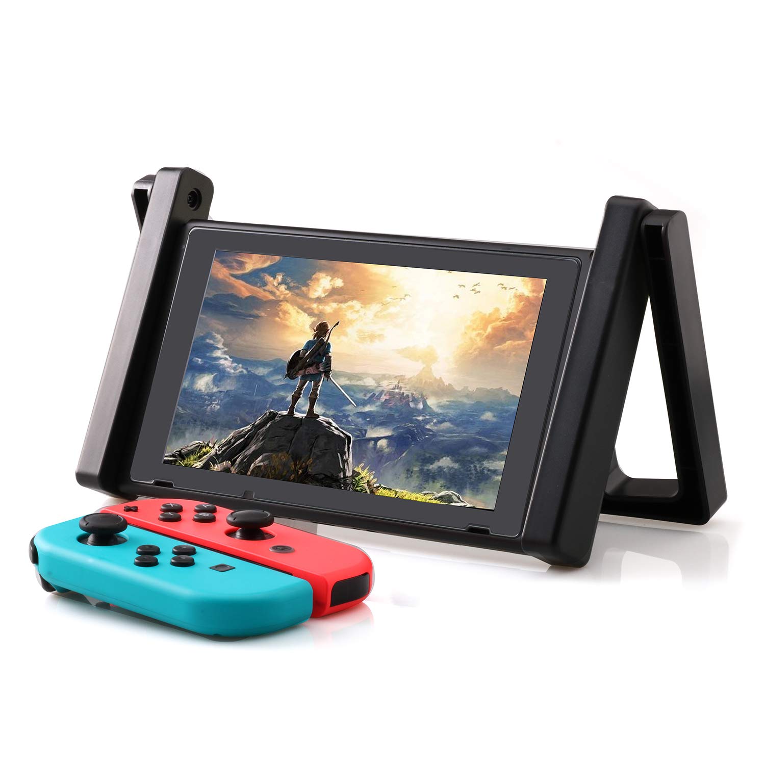 HEATFUN Adjustable Stand & Car Mount Holder for Nintendo Switch - Black | Perfect for Gaming On-The-Go & Travel Accessories