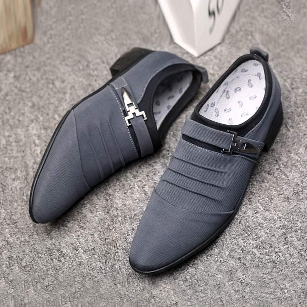BORAMAX Men's Oxford Shoes - Genuine PU Leather Business Dress Shoes, Pointed Toe Formal Shoes for Wedding, Office & Suit | Comfortable Work Shoes for Men, Professional & Casual Occasions