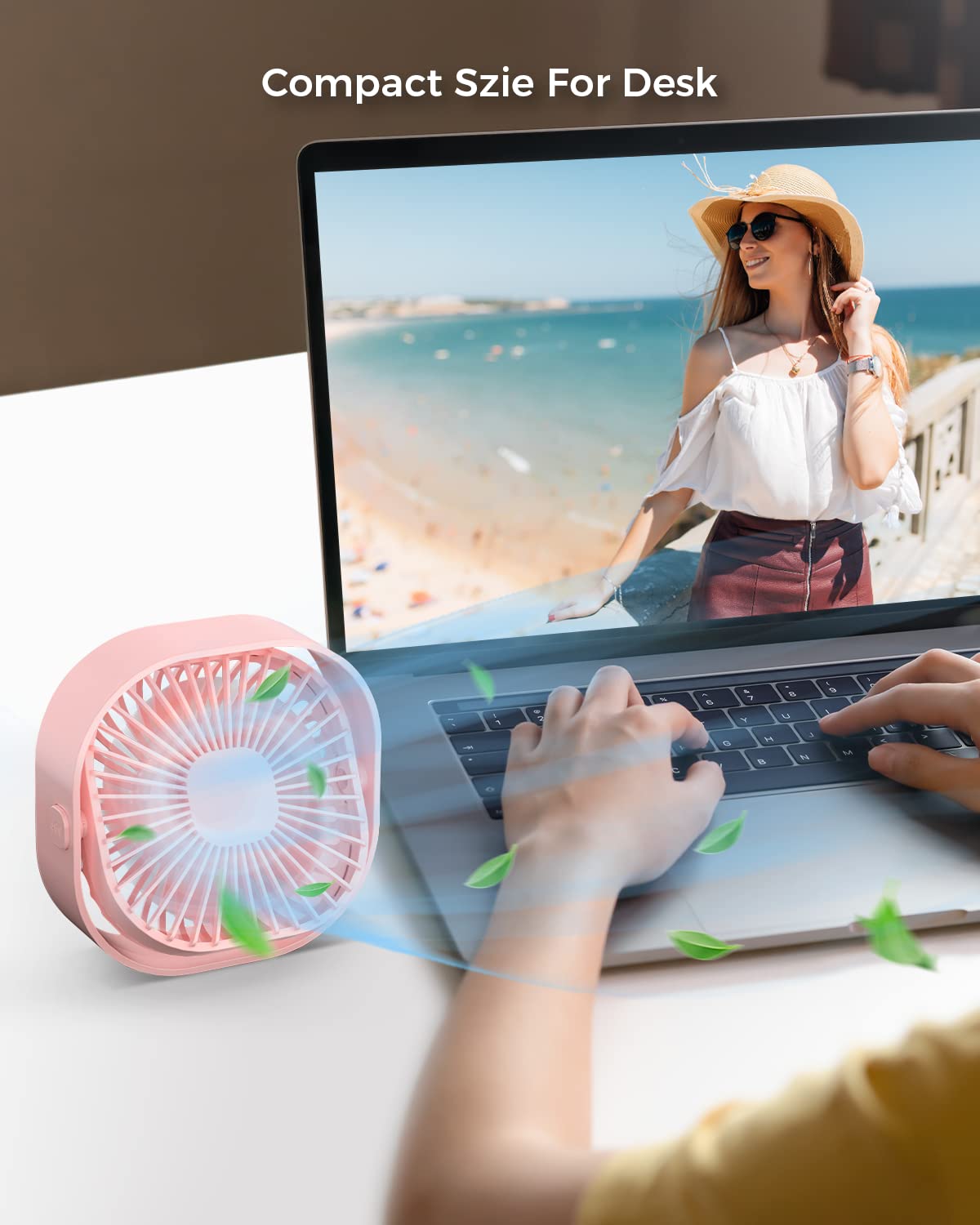 4 Inch Small USB Desk Fan - 3-Speed Portable & 360° Rotatable Mini Cooling Fan | USB-Powered Desktop Fan for Home, Office, Bedroom, Dorm | Perfect for Indoor, Outdoor & Summer Use | Great Gift Idea for Students & Professionals