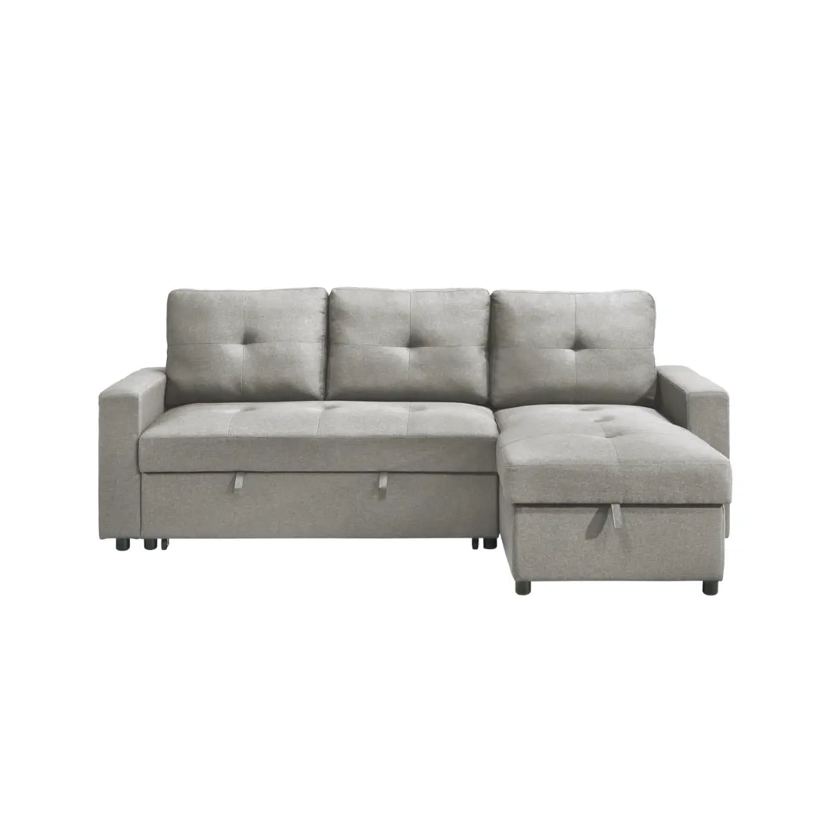 Faber 2-Piece Pullout Sectional Sofa in Gray - 99996GRY | Modern Living Room Furniture for Small Spaces & Apartments