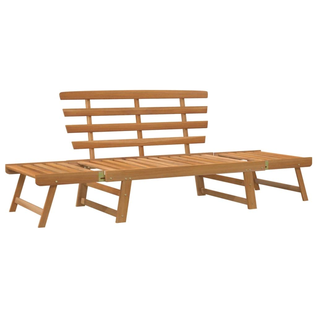 2-in-1 Convertible Outdoor Bench & Patio Daybed - Solid Acacia Wood Garden Furniture (26.8
