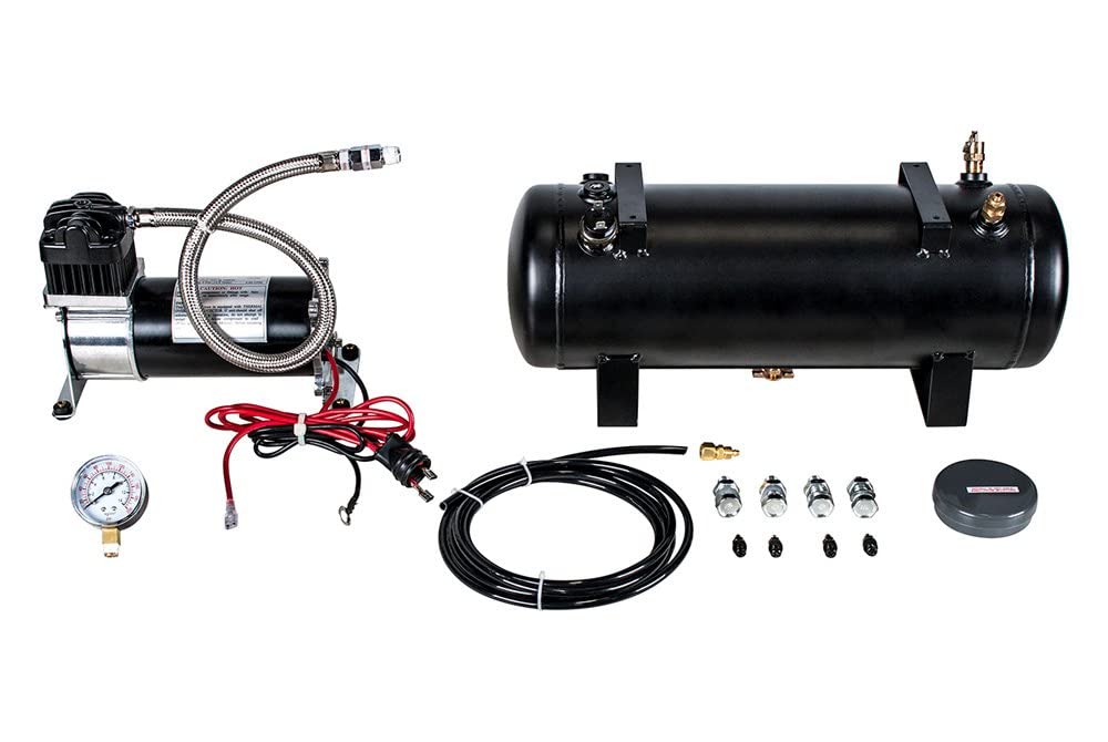 United Pacific 46154 Heavy Duty 12V 140 PSI Air Horn Compressor Kit - Competition Series with Tank for Trucks, Boats & Emergency Vehicles - Loud Horn Sound for Safety & Off-Road Adventures