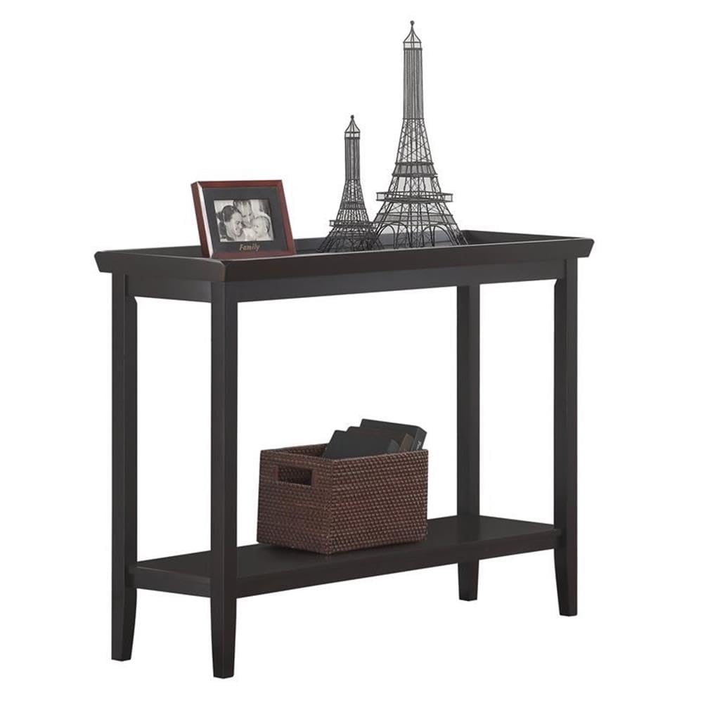 Pemberly Row Modern Console Table - Black Wood Finish Entryway Sofa Table for Hallway, Living Room & Bedroom Decor