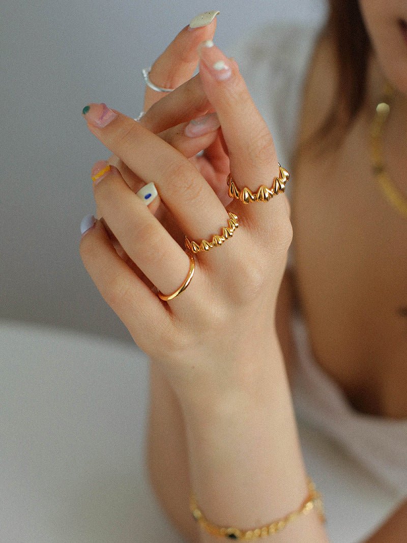 Minimalist 3D Heart Stacking Ring - 18K Gold Vermeil Stackable Rings for Women - Perfect for Valentine's Day, Anniversary & Everyday Layering Jewelry