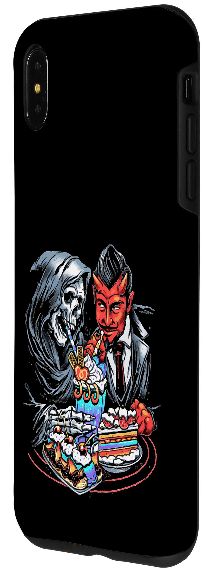 iPhone XS Max Grim Reaper & Satan Occult Halloween Goth Phone Case - Protective Cover for Dark Aesthetic, Gothic Fashion & Halloween Costume Accessories