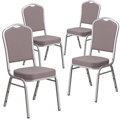 Gray Dot Fabric/Silver Frame