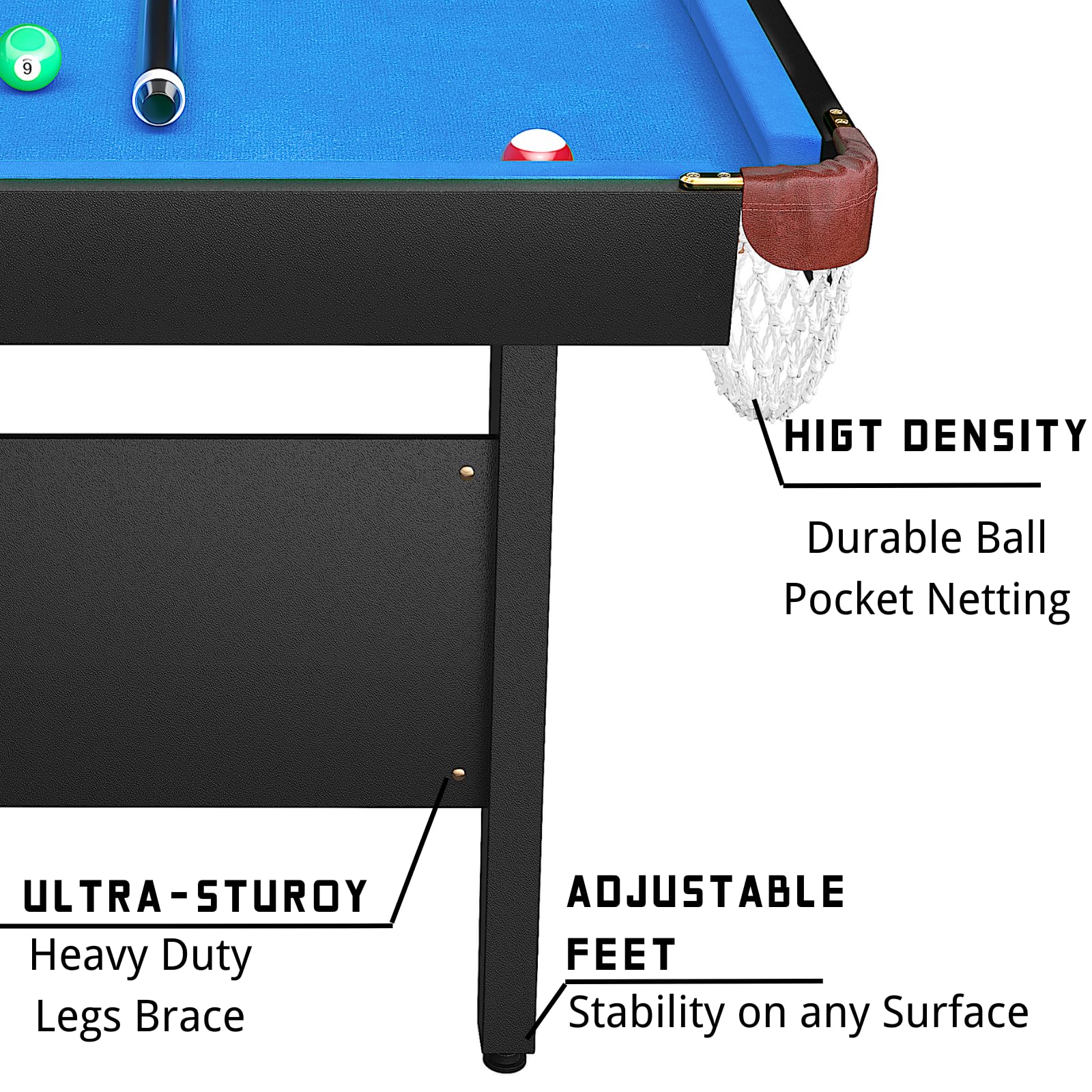 3-in-1 Multi-Game Table - 65.75 Inch Convertible Pool Table, Ping Pong Table & Air Hockey Combo for Indoor/Outdoor Use | Perfect for Family Game Rooms, Basements & Backyard Entertainment