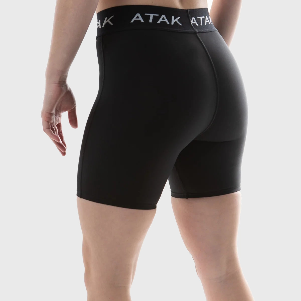 Atak Sports Women's High Waist Compression Shorts - Breathable Workout Running Yoga Shorts for Women, Black - Perfect for Gym, Fitness & Active Lifestyle