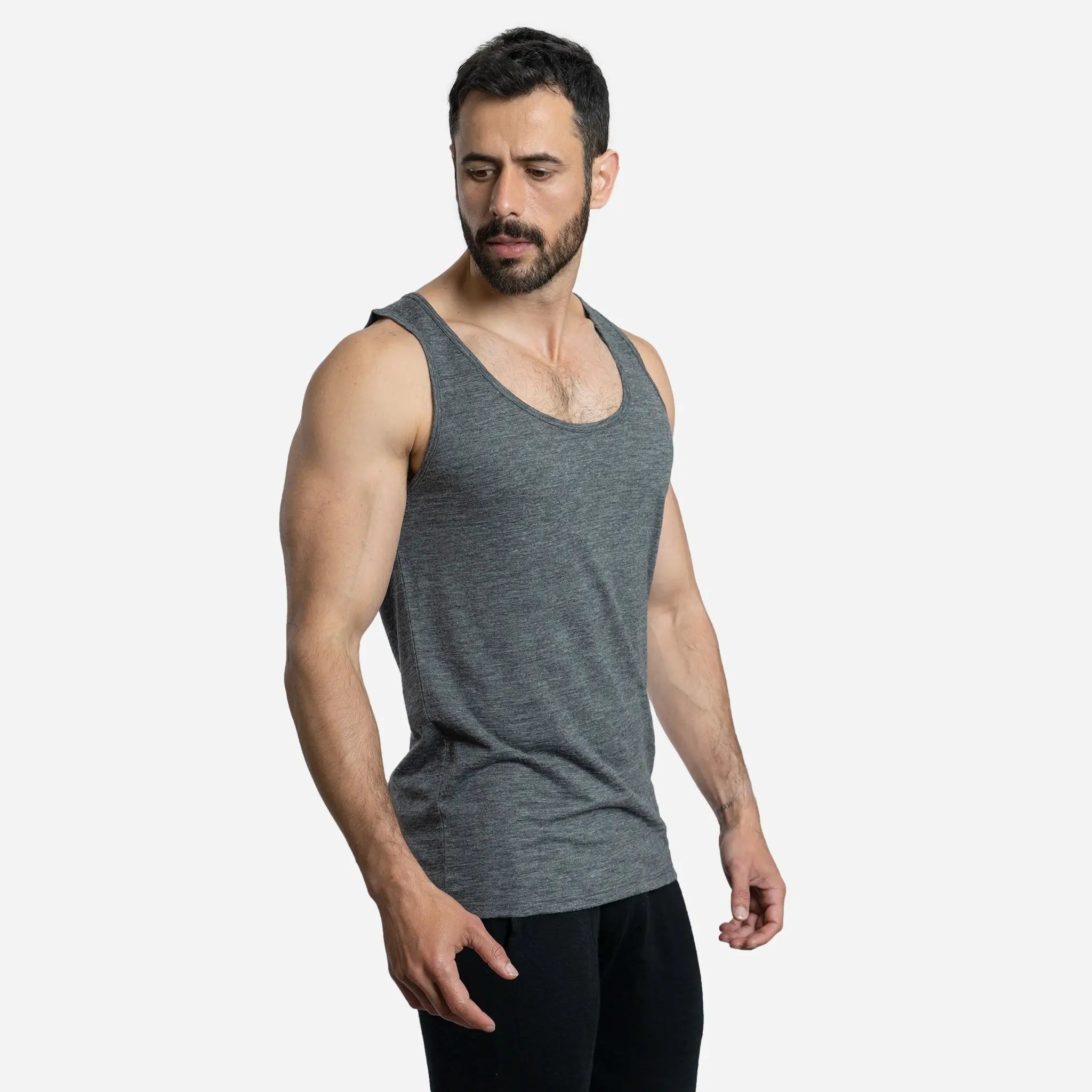 Ultralight Men's Alpaca Wool Tank Top - 160 GSM | Breathable & Moisture-Wicking for Outdoor Activities, Travel & Summer Wear