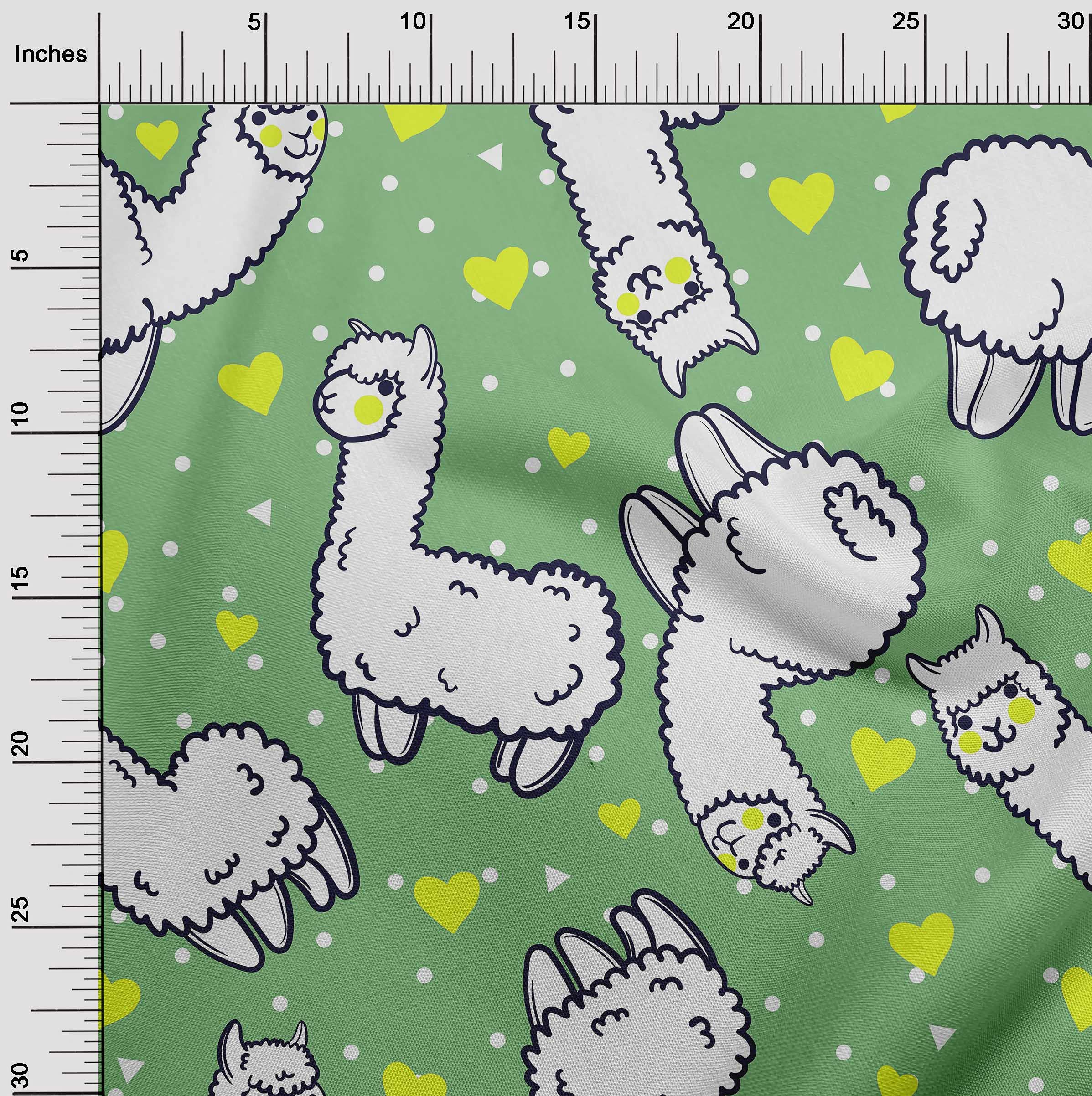 oneOone Velvet Light Green Fabric Sheep Nursery Decor - 58 Inch Wide Printed Craft Fabric for Sewing | Perfect for DIY Baby Blankets, Nursery Curtains & Home Decor Projects