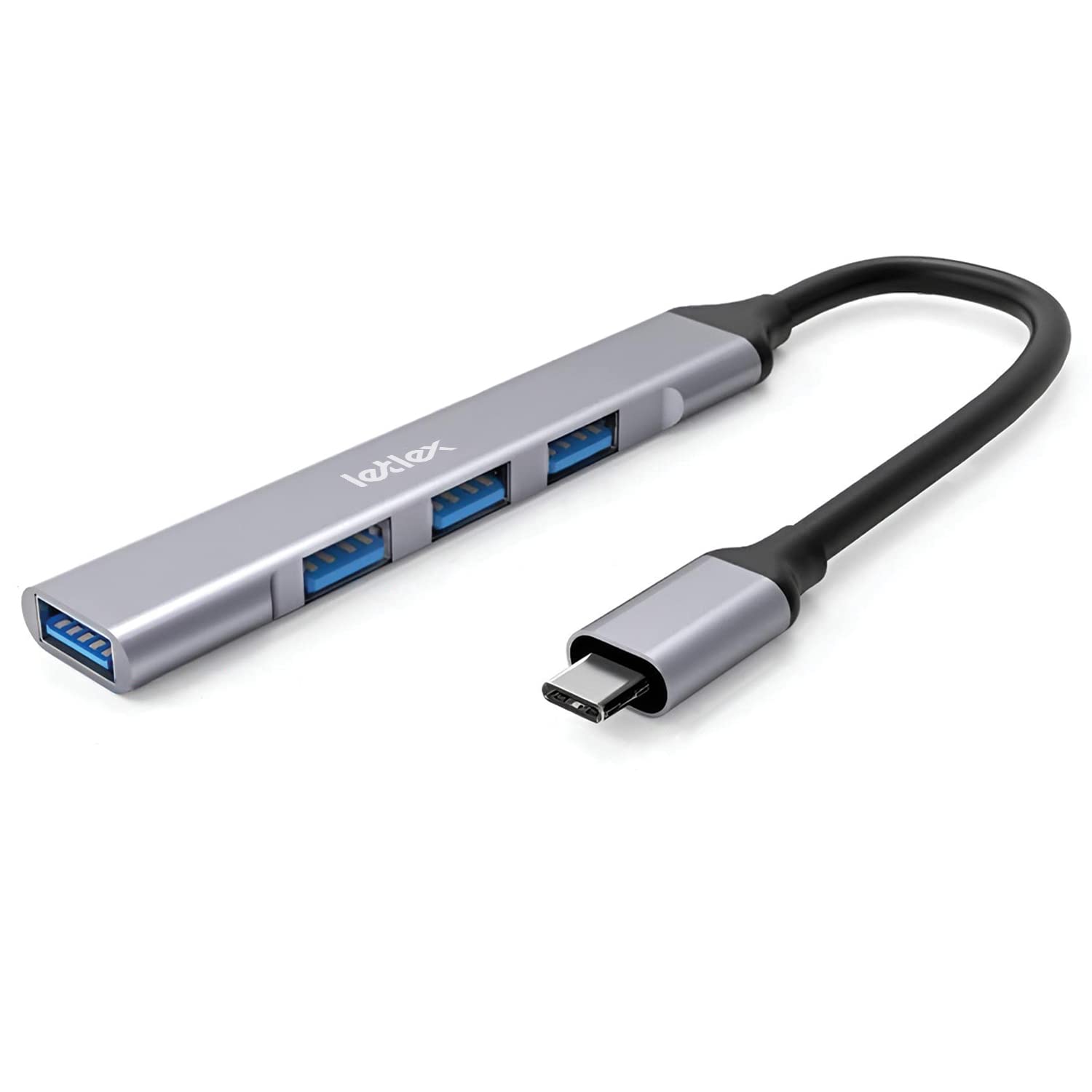 4-in-1 USB 3.0 Hub with 1x USB 3.0 & 3x USB 2.0 Ports - High Speed Data Transfer Multiport Adapter for Laptop, PC, MacBook - Perfect for Home Office, Gaming & Charging Multiple Devices