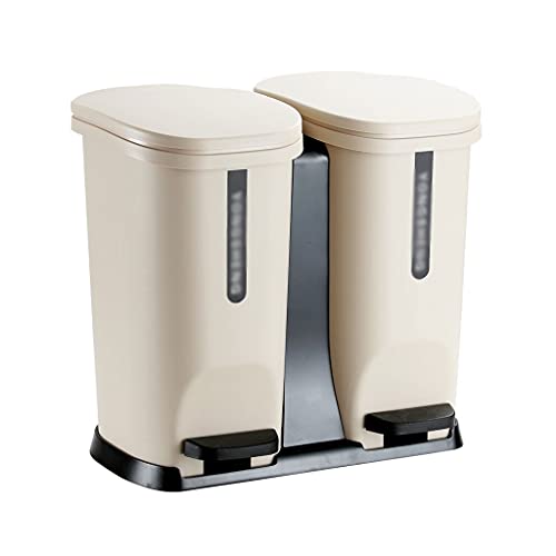 YITIANTIAN 20L Dual Compartment Step Trash Can with Pedal - Separable Waste Bin for Kitchen, Bathroom, Bedroom & Living Room - Large Rectangular Garbage Bin for Waste Sorting (Color B) - Perfect for Home, Office & Dorm Recycling Needs