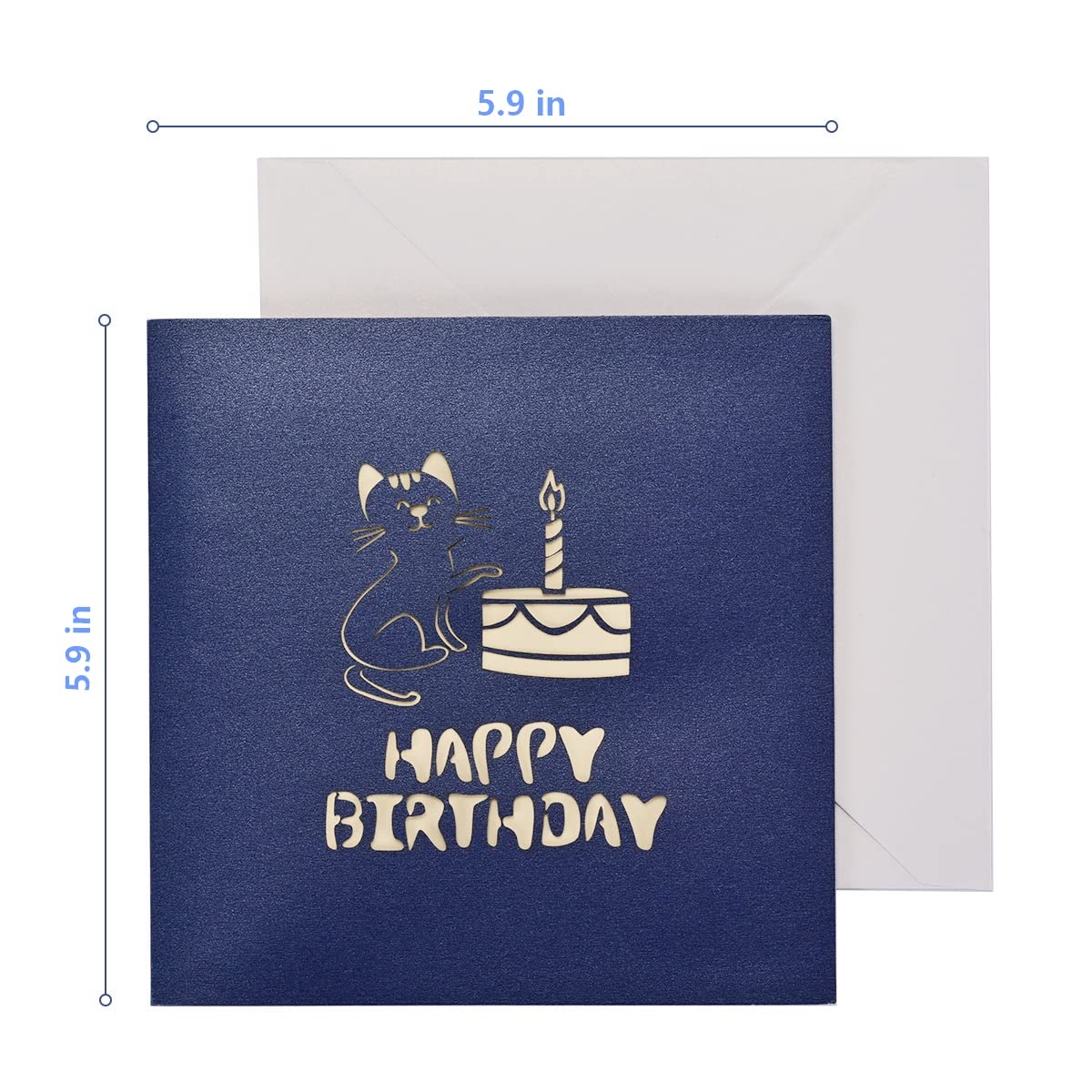 Createreedo 3D Pop Up Cat Birthday Card - Handmade Cute Cat Design Greeting Card with Birthday Cake | Funny Gift for Men, Women, Wife, Husband, Kids & Friends | Perfect for Birthday Parties, Surprise Gifts & Special Occasions
