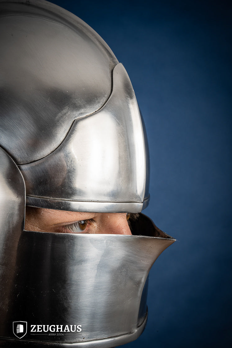 Burgundian Sallet Helmet - 1.6mm Polished Steel Medieval Armor for LARP, Cosplay & Historical Reenactment