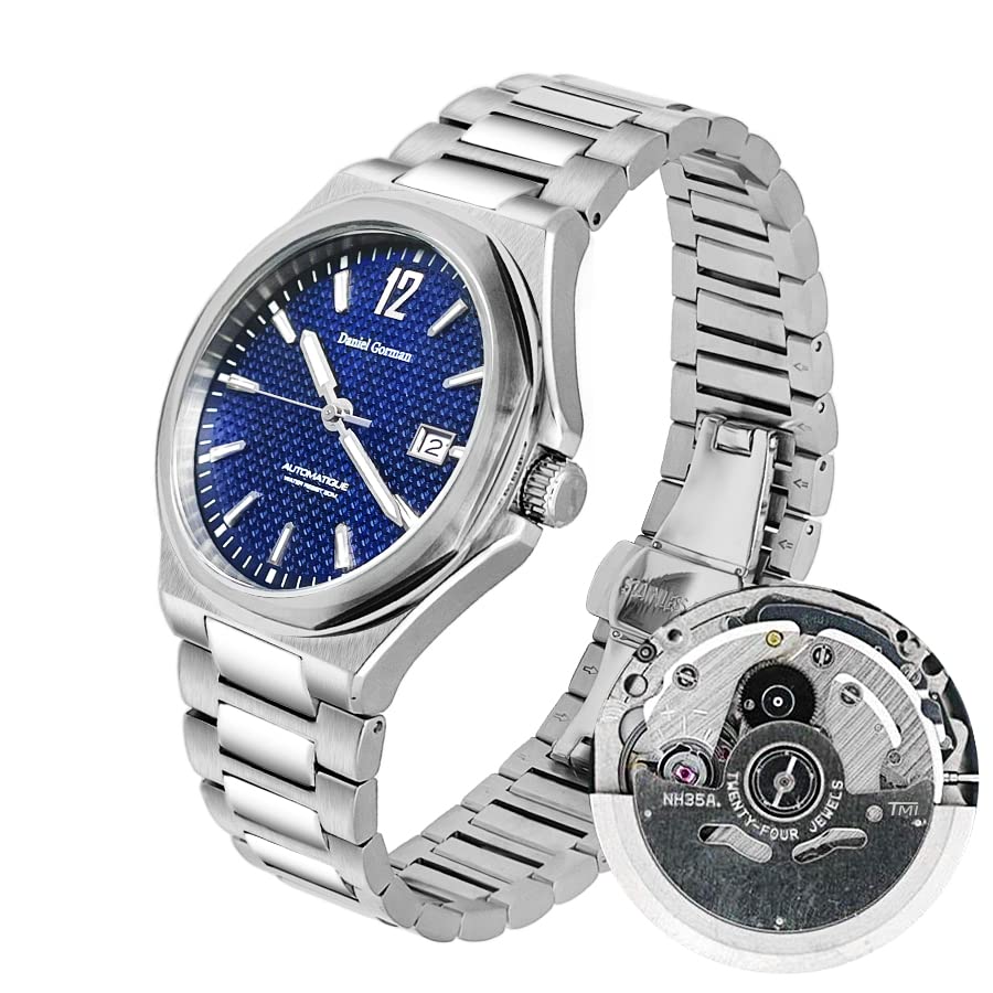 Premium Automatic Men's Watches - Stainless Steel Quartz Watch with Date Display, 50M Waterproof & Shockproof - Ideal for Business, Casual & Formal Wear - Compatible with Seiko, Fossil, Tissot, Invicta, Orient