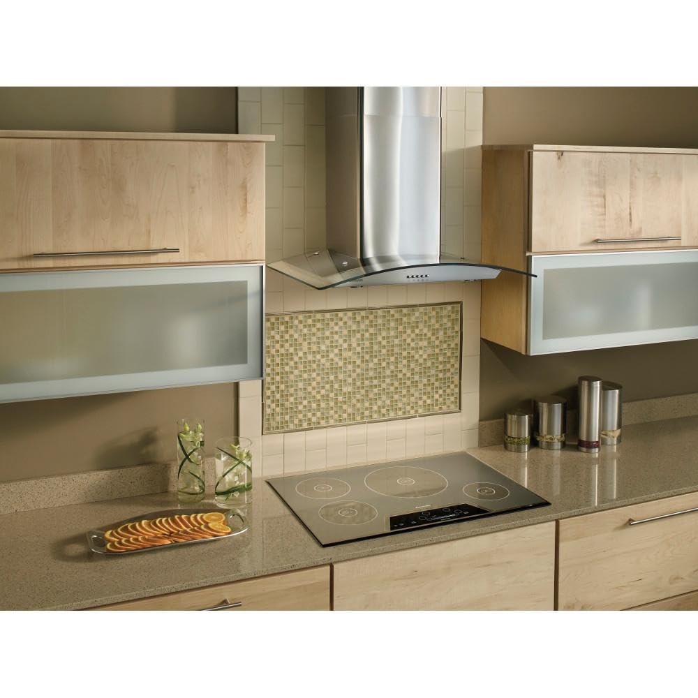 Stainless Steel Arched Glass Wall Mount Range Hood B5636SS - Modern Kitchen Ventilation for Gas & Electric Stoves