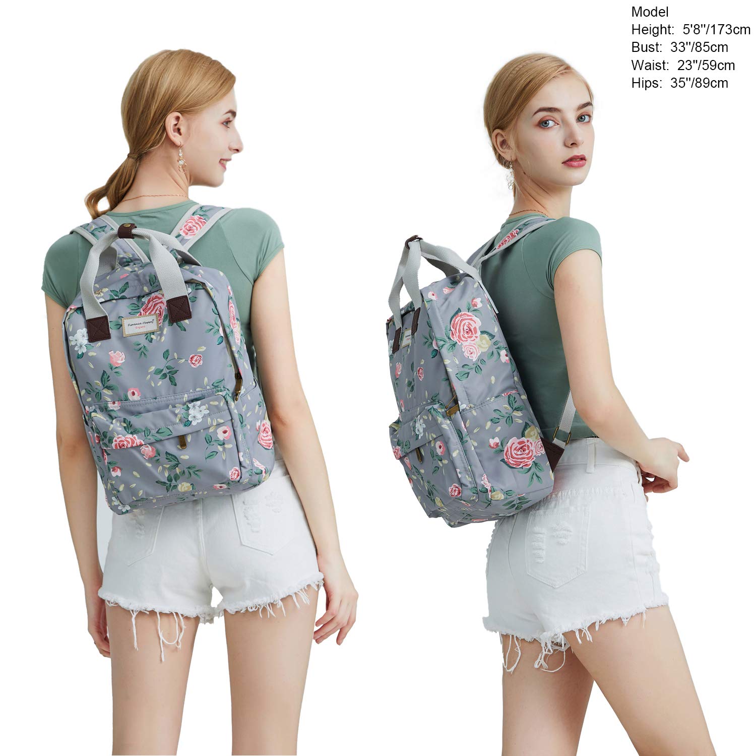 Florence Happy Waterproof Laptop Backpack for Women - 13 Inch & 12 Inch Computer Bag, Stylish Business Backpack for College, School & Travel - Perfect Gift for Students & Professionals (Ideal for Work, Commuting & Casual Hiking)