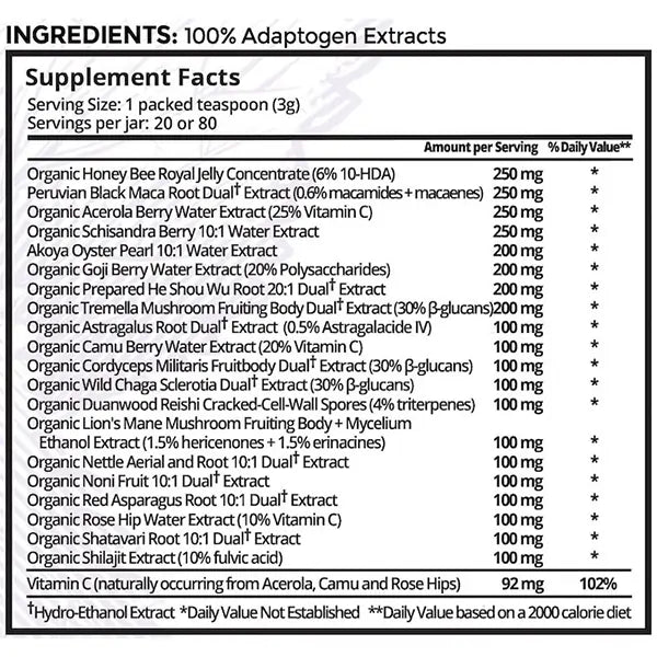 Radiance Beauty Adaptogens - Organic Herbal Supplements for Skin & Wellness | Boost Glow, Reduce Stress | Perfect for Daily Skincare & Self-Care Routine