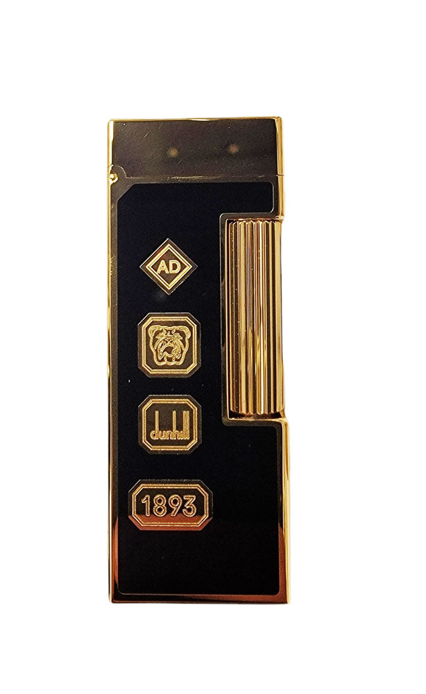 Dunhill Rollagas Black Lacquer Hallmark Cigar Lighter - Premium Luxury Windproof Flame for Cigars, Cigarettes & Pipe Smoking - Perfect for Gifts, Collectors & Smoking Enthusiasts