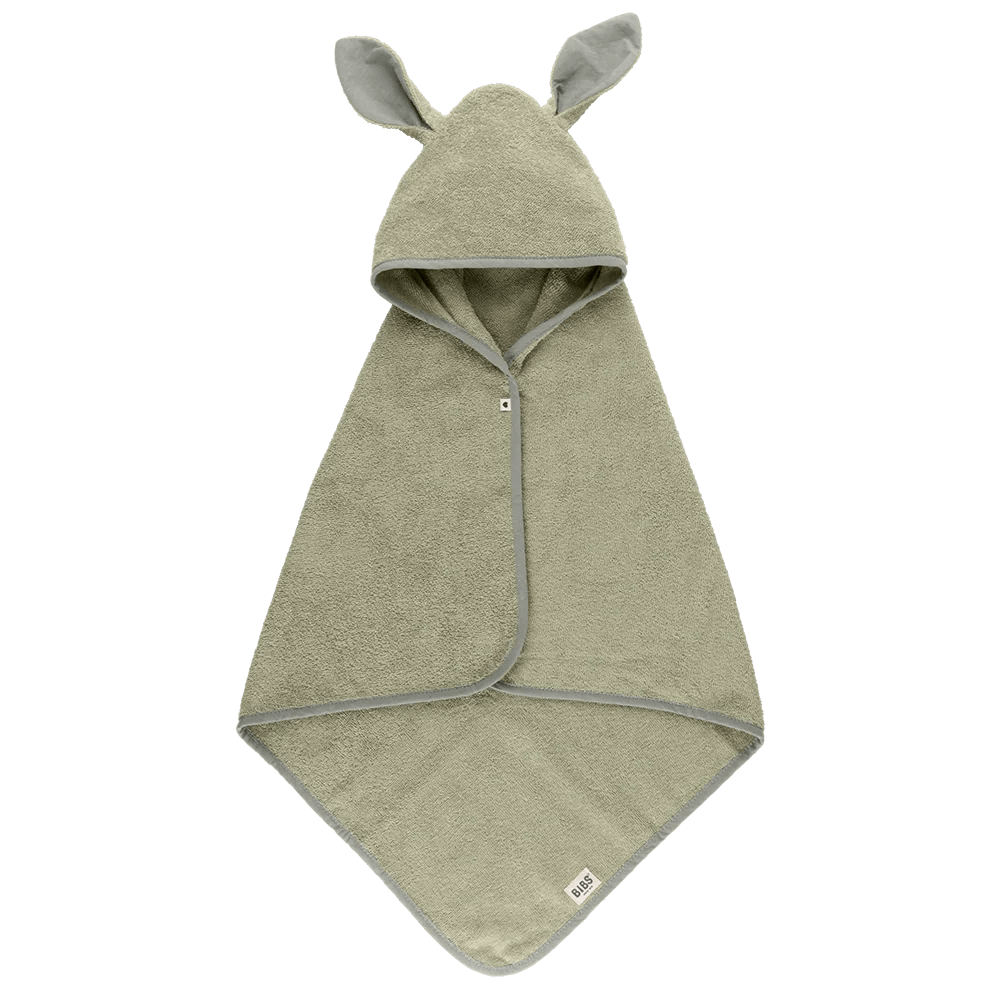 BIBS Kangaroo Hoodie Baby Towel - Soft & Absorbent Hooded Bath Towel for Newborns & Toddlers - Perfect for Bath Time, Swimming & Snuggling