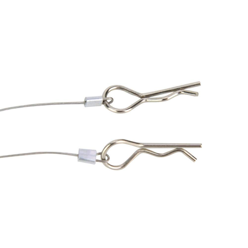 V GEBY 1/10 RC Car Body Shell Clip Pins & Rope Set - Silver, Durable Car Shell Clips for Secure Fit, Ideal for Off-Road Racing and Drift Tracks