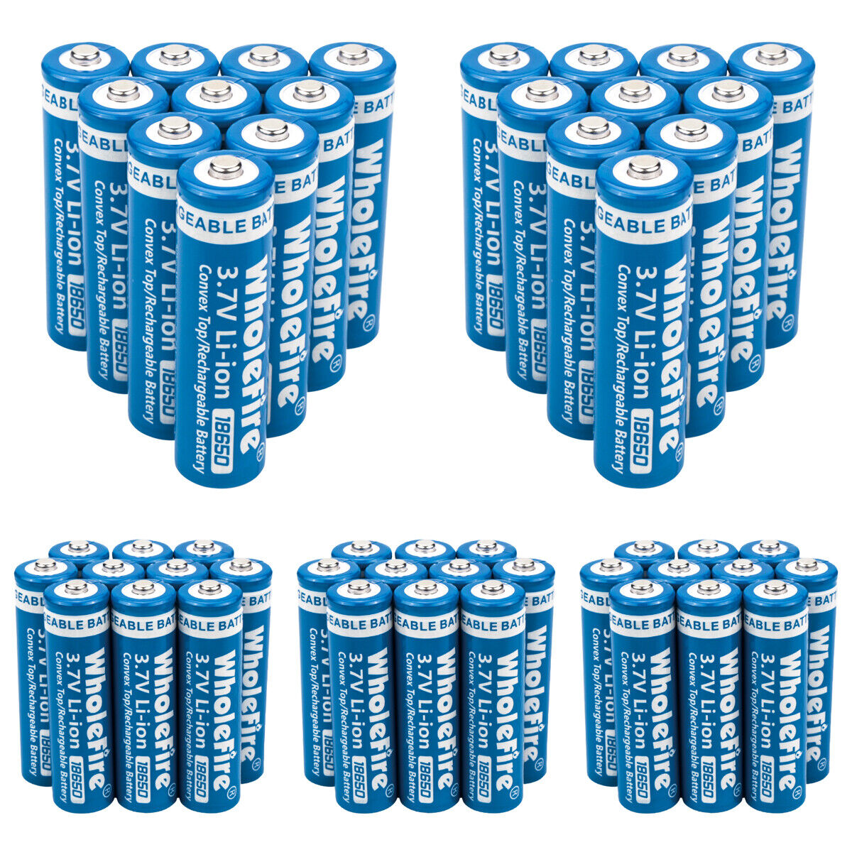 18650 Li-ion 3.7V Rechargeable Button Top Batteries - 2 Pack for Flashlights, Vape Mods & Power Tools | High Capacity Long Lasting Power