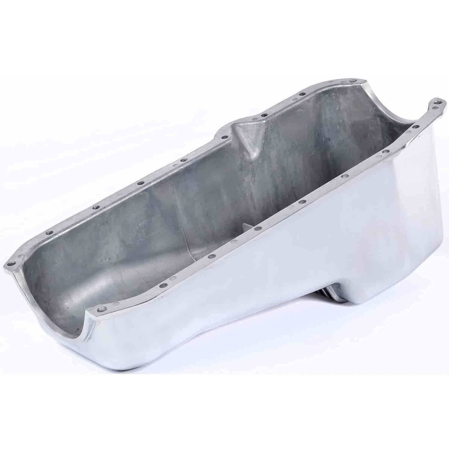 JEGS 50203 High Performance Finned Aluminum Oil Pan - Universal Fit for Cars & Trucks - Improves Engine Cooling & Oil Capacity - Ideal for Racing, Off-Road & Performance Upgrades