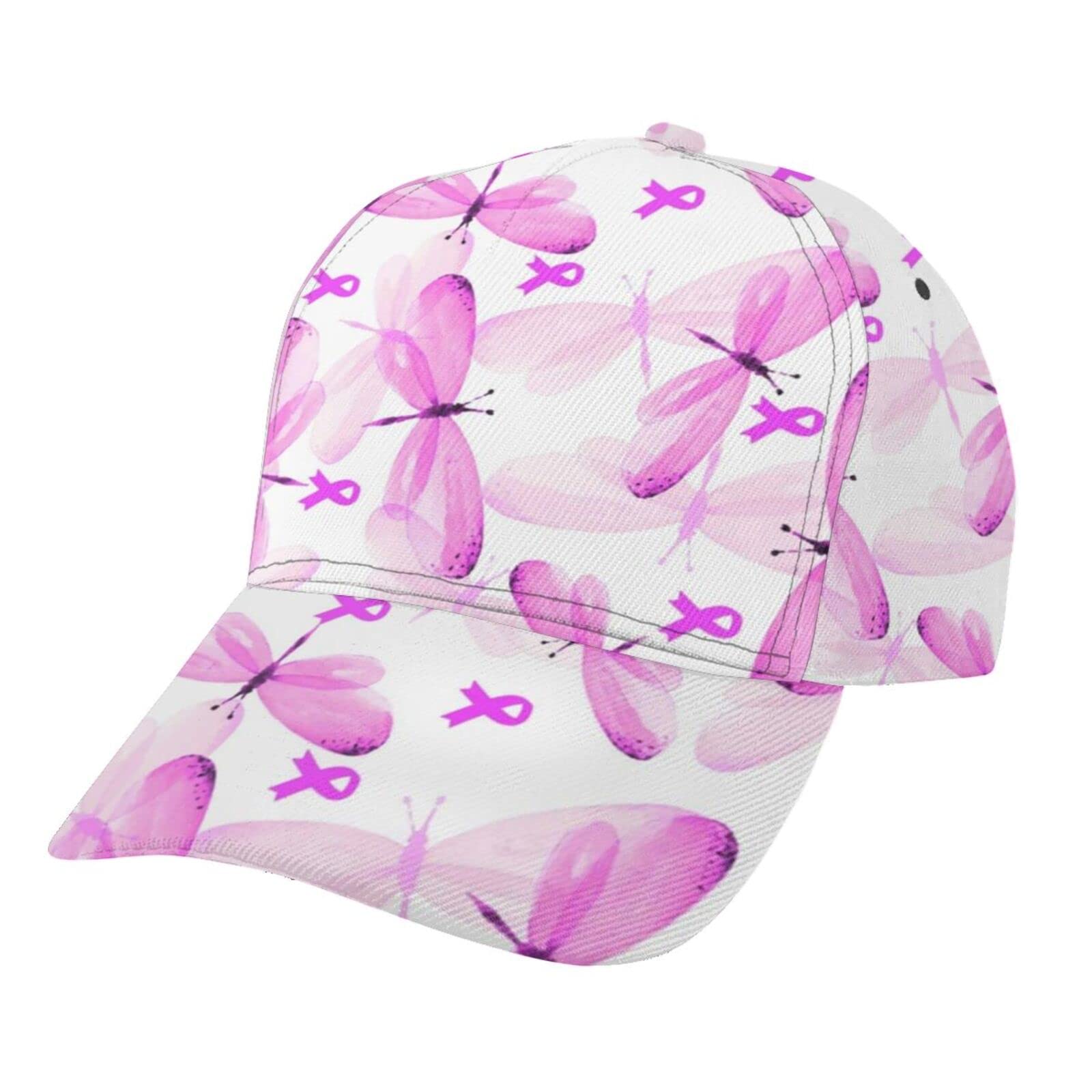 Yefchn Dragonfly Baseball Cap - Adjustable Snapback Trucker Hat for Men & Women, Breast Cancer Awareness, Casual Outdoor Wear for Hiking, Running, and Daily Fashion