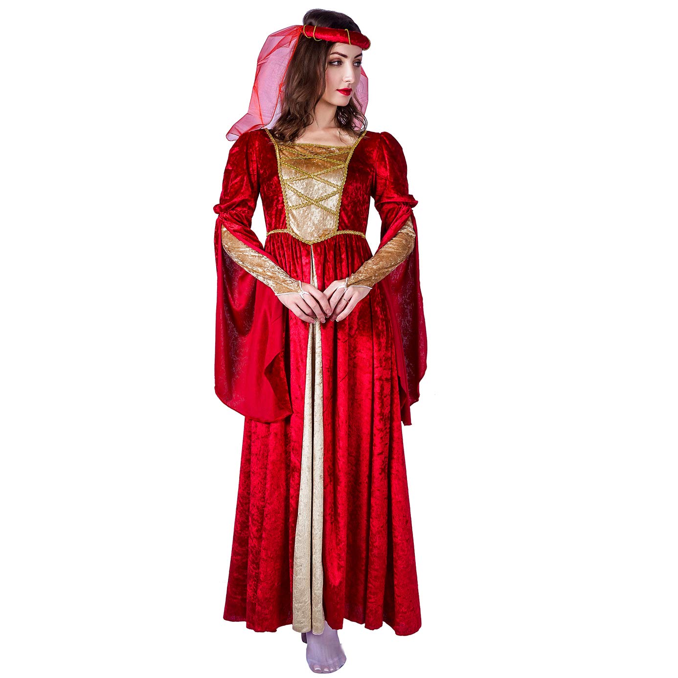 PGOND Women's Medieval Princess Costume - Elegant Renaissance Dress for Halloween, Cosplay, LARP & Fairy Tale Theme Parties | Plus Size Options Available