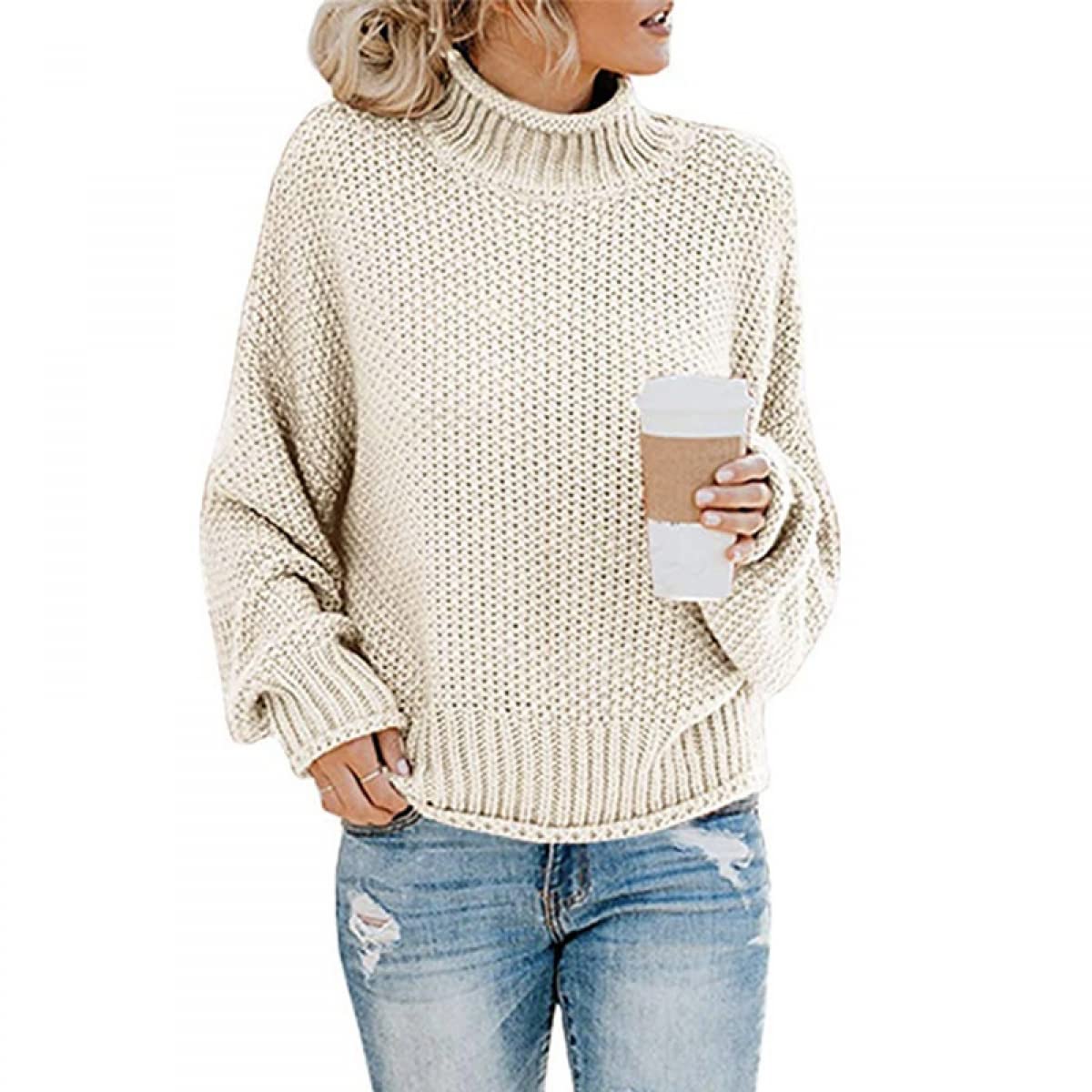 Bartira Women's Trendy Turtleneck Pullover Sweater - Chunky Knit Jumper Sweatshirt for Women | Cozy Winter Wear, Casual Outfits & Office Fashion