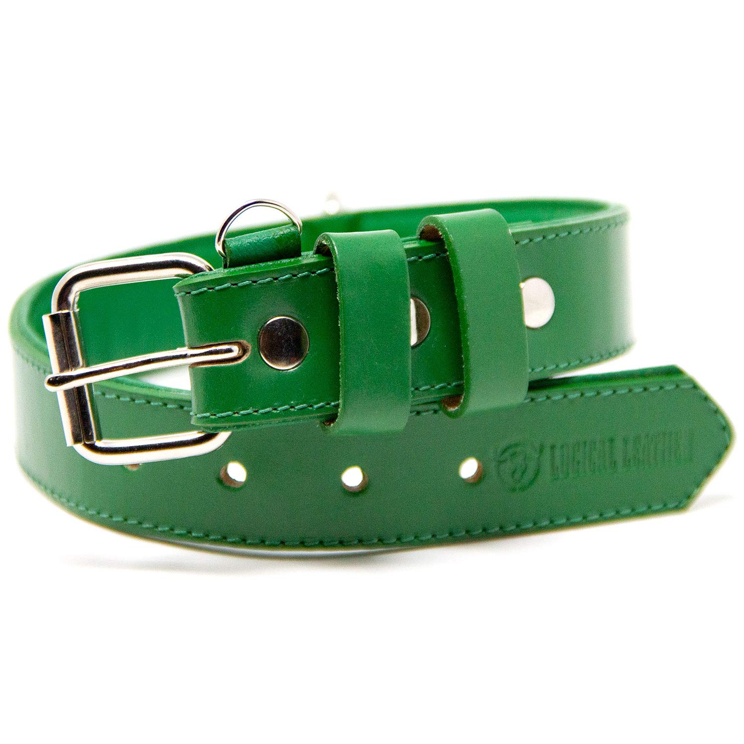 Premium Full Grain Leather Dog Collar for Large Dogs - Padded Comfort, Durable & Adjustable (Green, Large) | Perfect for Daily Walks, Training & Outdoor Adventures