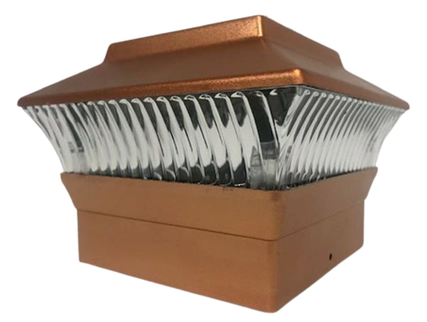 8 Pack 4x4 Solar Powered Copper Square PVC Post Cap Lights - Outdoor Fence Lighting for Garden, Patio, Deck & Pathway
