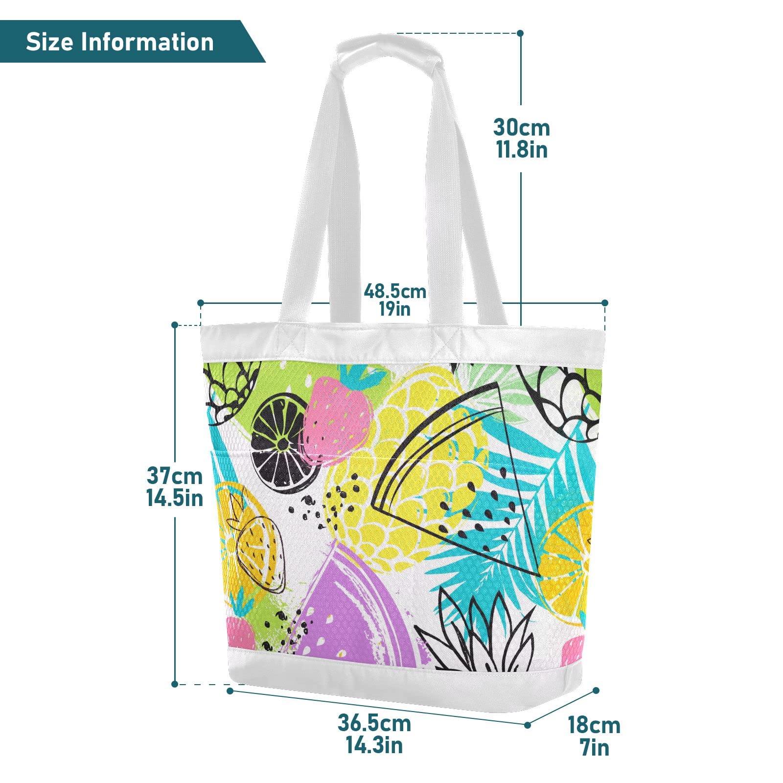 J JOYSAY Large Mesh Beach Tote Bag with Pineapple Design - Water Resistant Gym & Beach Bag for Women | Perfect for Pool Parties, Vacation Travel & Summer Outings