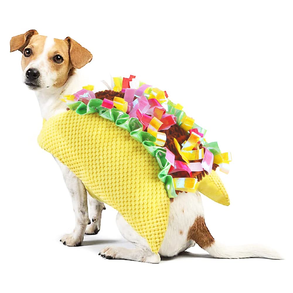 Funny Dog Taco Costume - Halloween Pet Costume for Small, Medium & Large Dogs | Cute Food-Themed Outfit for Cats & Dogs | Hot Dog Cosplay for Halloween, Christmas Parties & Pet Photoshoots | Perfect for Costume Contests, Holiday Events & Social Media Pictures