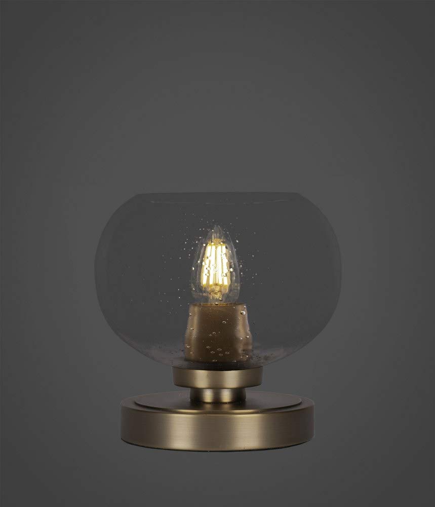 Toltec Lighting Luna 1 Light Table Lamp in New Age Brass (51-NAB-202) - Modern Desk Lamp for Living Room, Bedroom & Office Decor