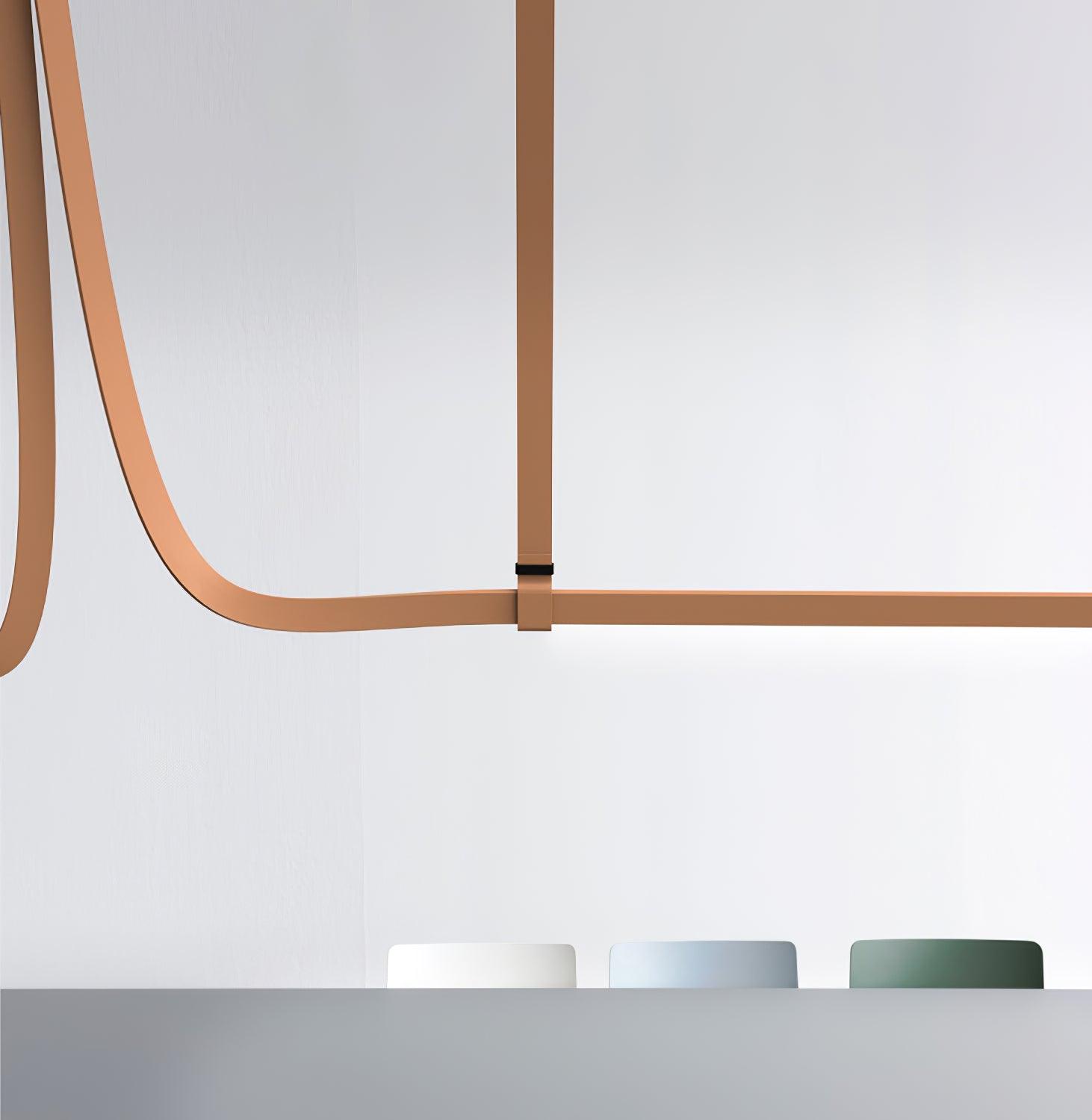 Modern Belt Horizontal Pendant Lamp - Industrial Style Ceiling Light Fixture for Kitchen Island, Dining Room & Living Room Decor