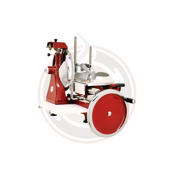 Omcan 14-Inch Commercial Manual Volano Slicer with Standard Flywheel - Perfect for Deli, Butcher Shops & Restaurant Food Prep