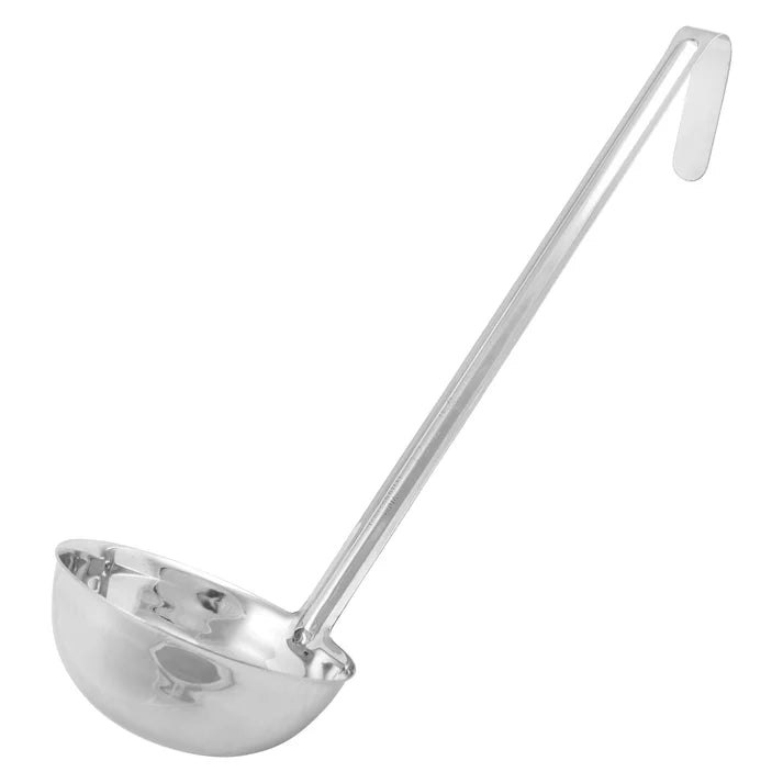 Winco 12 Oz One Piece Ladle - Stainless Steel Soup Ladle with Ergonomic Handle - Perfect for Serving Soups, Stews, and Sauces in Restaurants or Home Kitchens