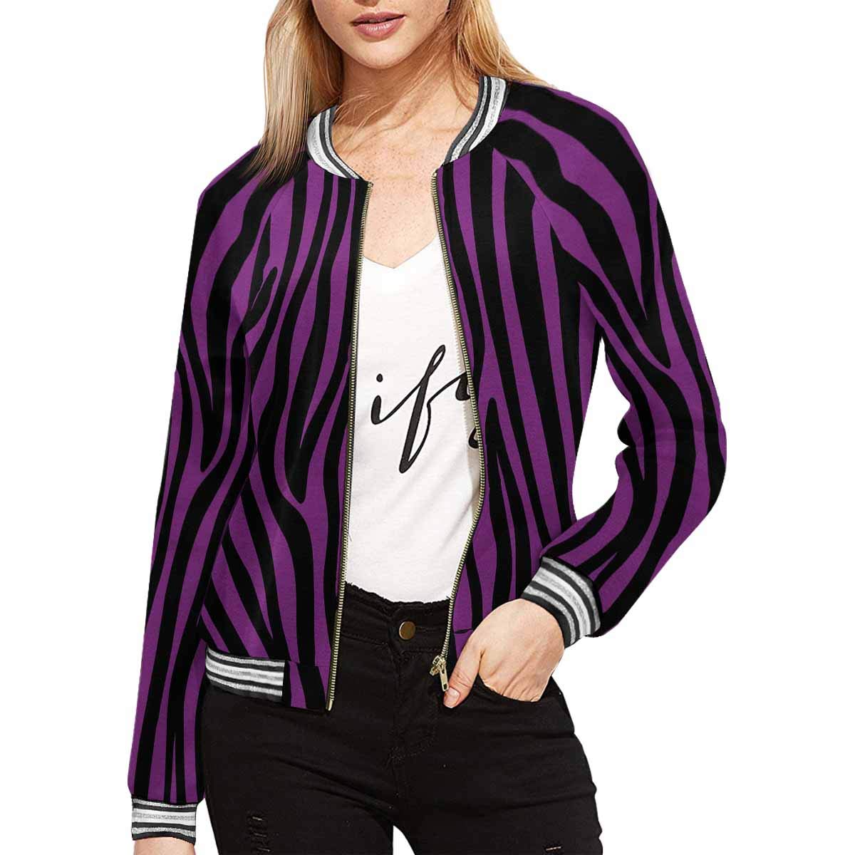 InterestPrint Women's Dog Paws & Bones Print Zipper Jacket - Stylish Casual Outerwear for Dog Lovers | Perfect for Daily Wear, Dog Walks & Outdoor Activities