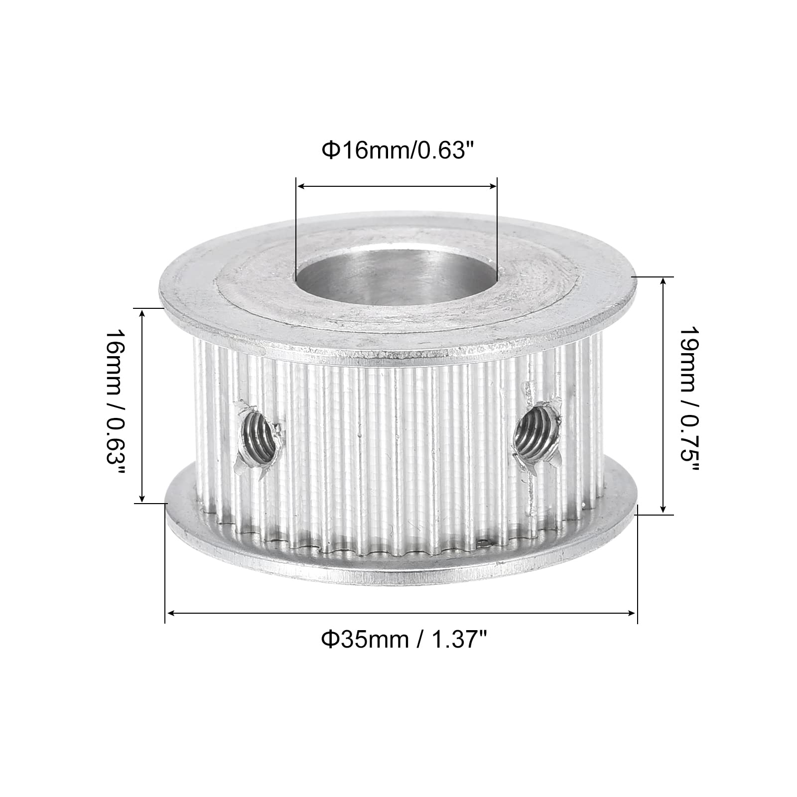 MECCANIXITY 3M35 Teeth Timing Pulley Synchronous Wheel Belt Drive Gear with M5 Screw 16mm Bore - Compatible with 3D Printers, CNC Machines, and Industrial Automation Systems
