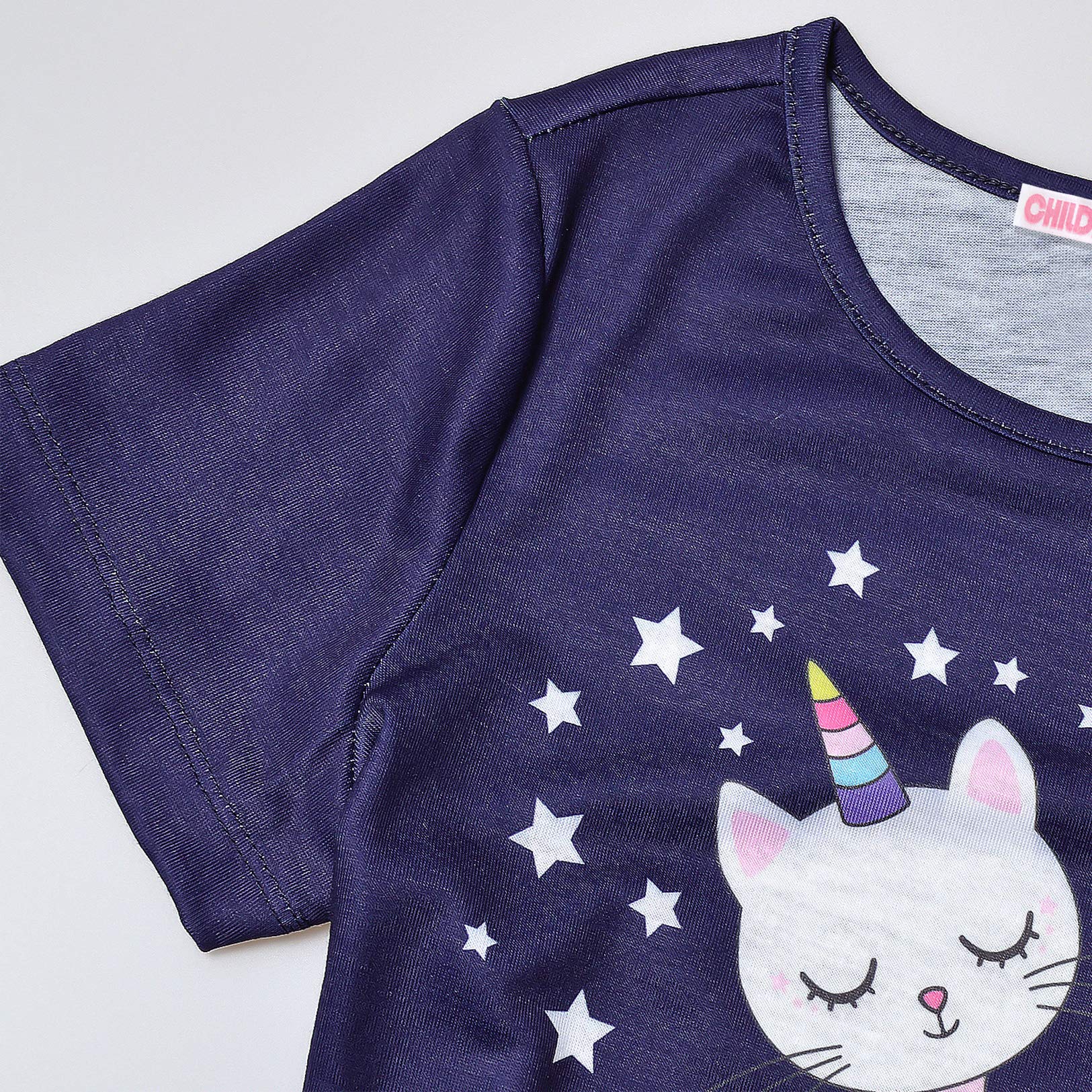 Girls Cotton Pajama Sets - Summer Short Sleeve Sleepwear for Kids & Toddlers - Perfect for Bedtime & Sleepovers
