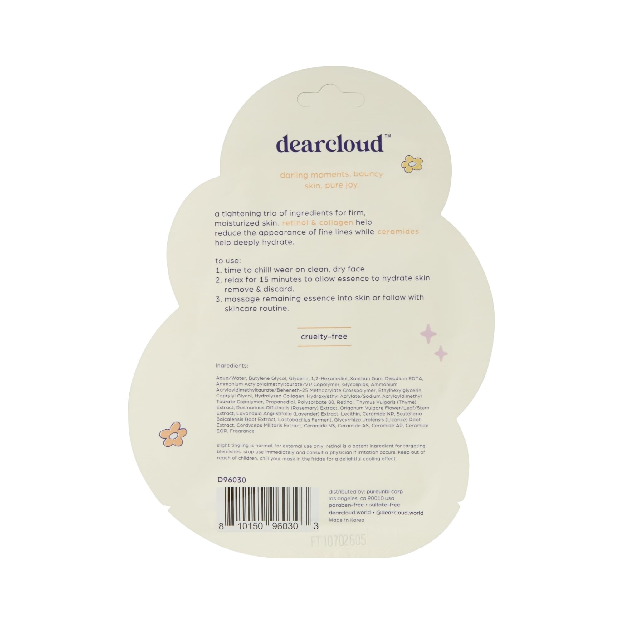 Hoppy Skin Firm Renewal Dew Essence Face Mask - Korean Sheet Mask with Collagen, Retinol & Ceramides for Hydration & Anti-Aging (3 Pack) | Perfect for Nighttime Skincare Routine & Spa Day Self-Care