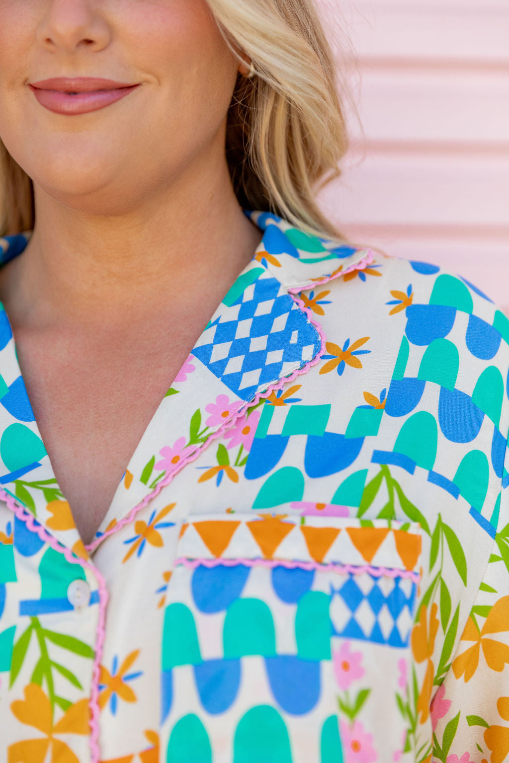 Luella Patch Garden Print Shirt - Stylish Floral Blouse for Women | Perfect for Casual Outings, Office Wear & Spring Fashion