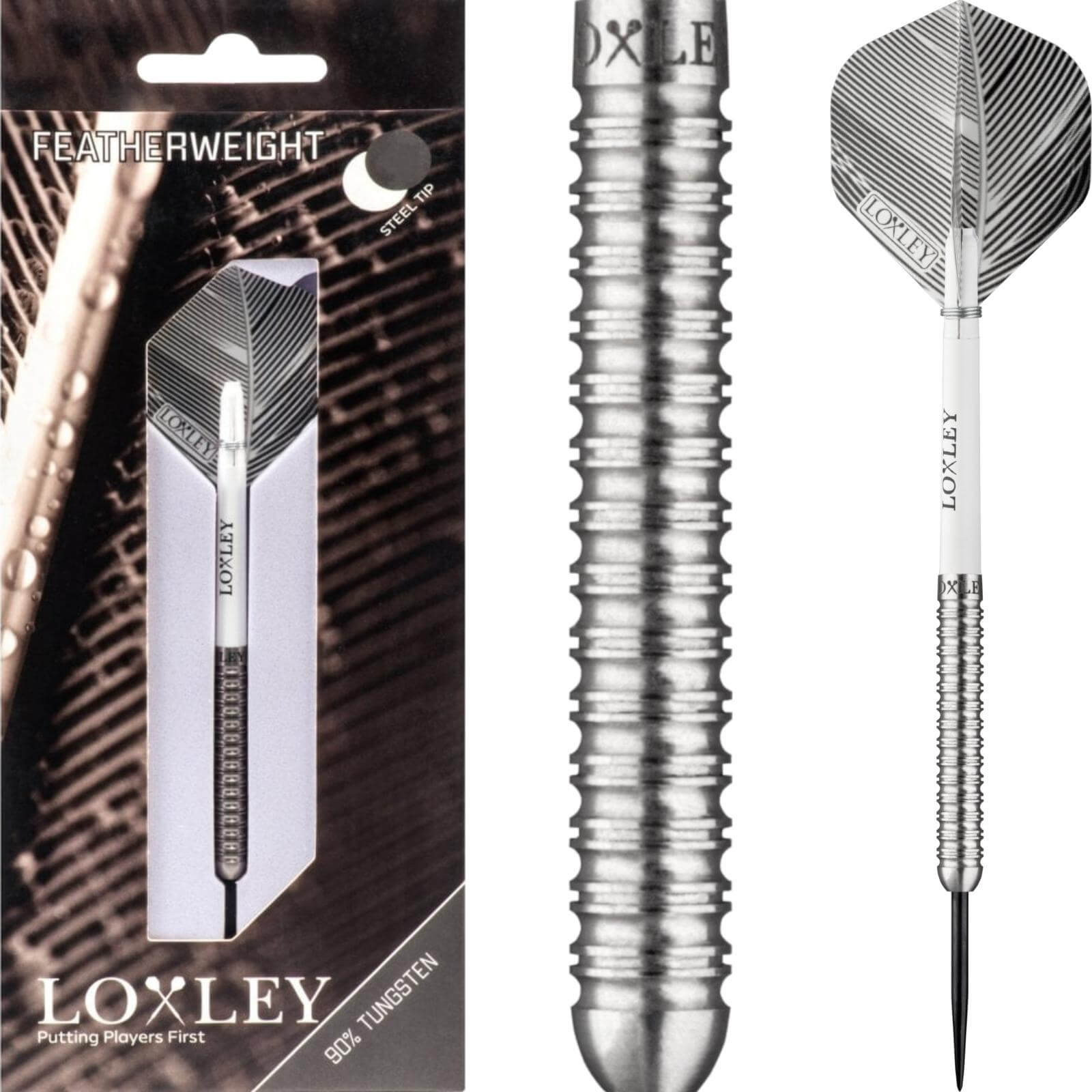 Loxley Featherweight Steel Tip Darts - 90% Tungsten, 16g for Professional Dart Players & Tournaments | Perfect for Bars, Home Game Rooms & Competitive Play