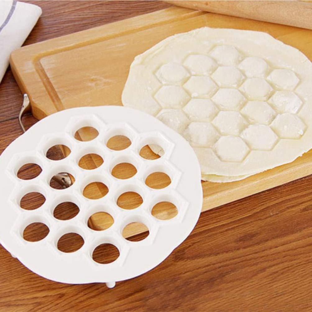 DOITOOL Stainless Steel Russian Pelmeni Maker - 37 Hole Dumpling Mold for Homemade Ravioli, Meat Dumplings & Pelmeni - Perfect for Family Cooking, Party Snacks & Traditional Russian Cuisine (White)