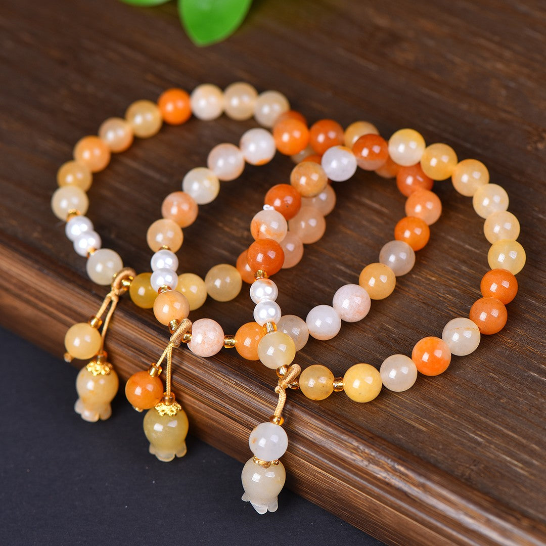 Authentic Chicken Oil Yellow Jade Bracelet - Handmade Natural Stone Jewelry for Women - Perfect for Meditation, Healing & Fashion Accessories