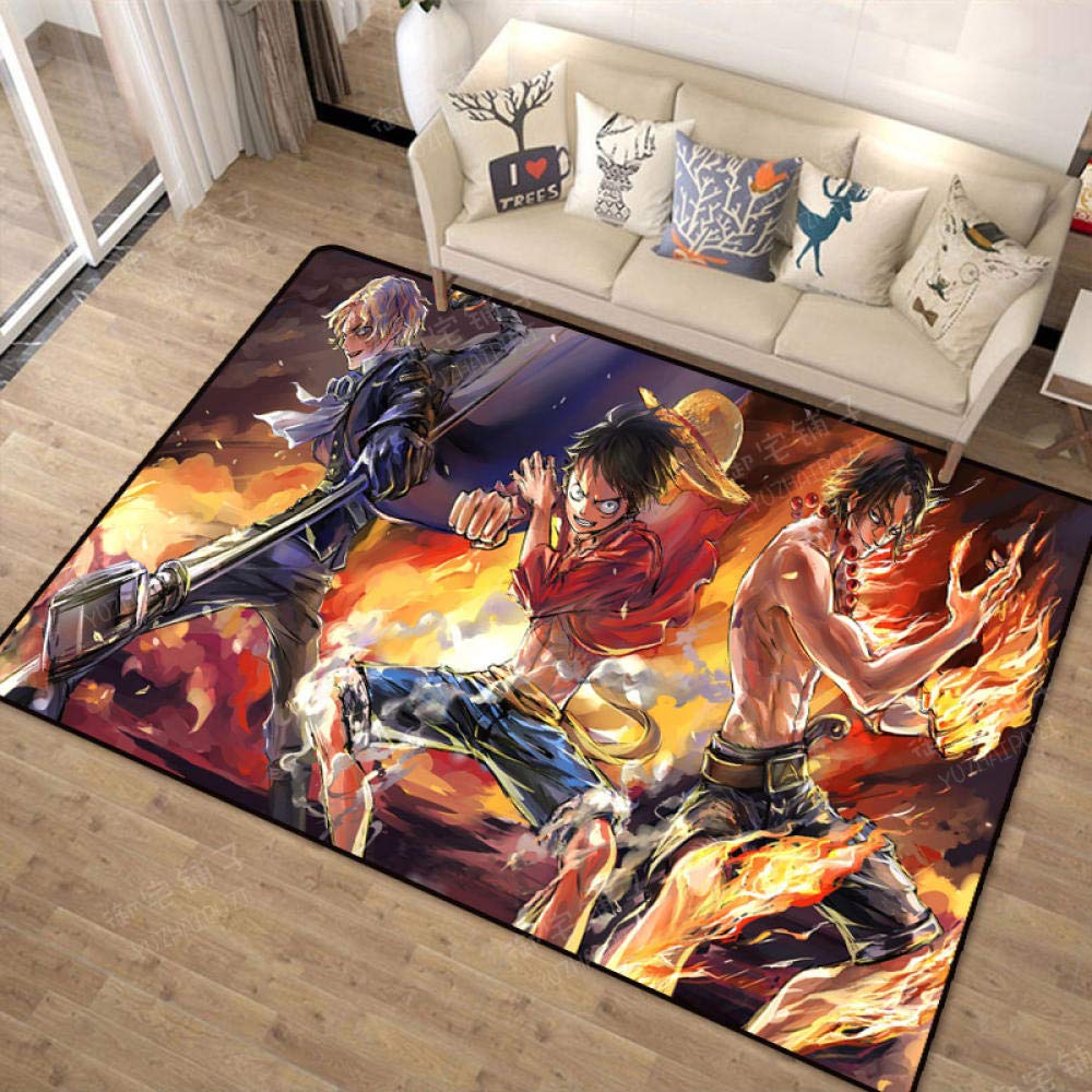 ONE Piece Anime Area Rug - Slip & Stain Resistant Soft Carpet for Boys & Girls - Gaming Room Decor, Bedroom Floor Mat, Non-Slip Doormat (100x160cm) - Perfect for Anime Fans, Gaming Setup & Home Decor
