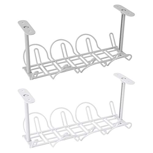 VALINK Metal Under Desk Cable Management Tray - Wire Organizer for Power Cords, Chargers & Adapters - Cable Trunking & Rack for Home/Office Workspace Organization